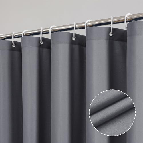 OVZME Zora Grey Shower Curtain for Bathroom, Fabric Shower Curtain