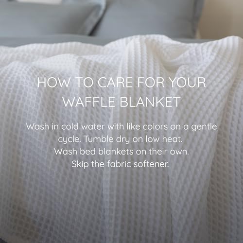 Waffle Blankets (White, King Size 95 x 110 Inch)