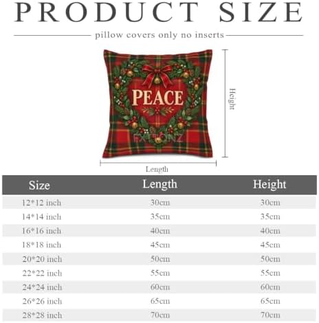 Tartan Plaid Pillow Covers 22x22 Inch Set of 2 Linen for Christmas