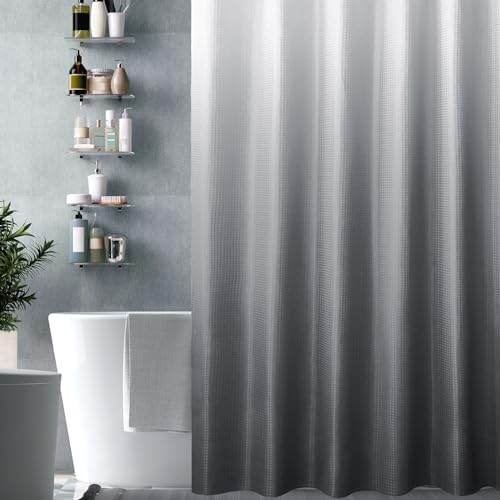 Gibelle Grey Ombre Fabric Shower Curtain for Bath Decor, 72 x 72