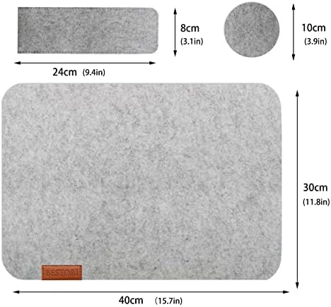 Felt Place Mats Sets of 6, Felt Placemat Coaster Cutlery Bag,Heat