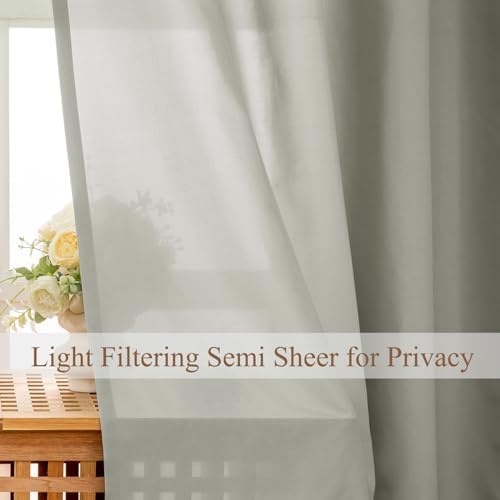 L.Z.E Non-See-Through Privacy Curtains 63 Inch Length 2 Panels Set
