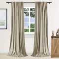 Fcosie Velvet Window Curtain Panels with Rod Pocket & Back Tab Top
