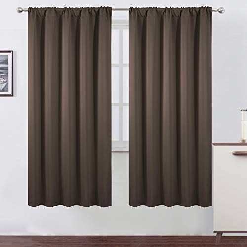 LEMOMO Chocolate Brown Blackout Curtains/52 x 72 Inch/Set of 2 Panels