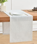 Wracra Linen Table Runner, Burlap Cream Table Runners 36 Inches Long