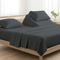 NON Sticky cotton 4 Piece Top Split King Sheets Sets for Adjustable