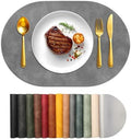 UnivoColors Placemats Oval Faux Leather Placemats,Heat Resistant