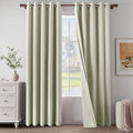 Light Weight Curtains 100% Blackout Linen Textured Curtains 84 Inch