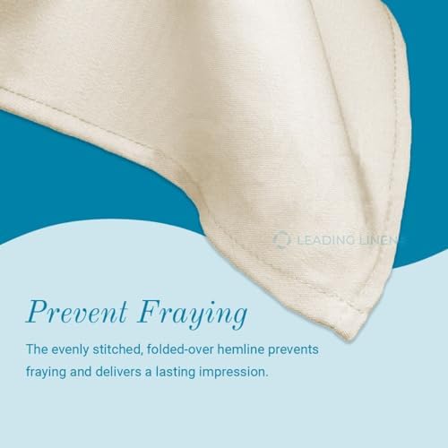 Leading Linens 60x102 Inch Rectangle Ivory Polyester Tablecloth