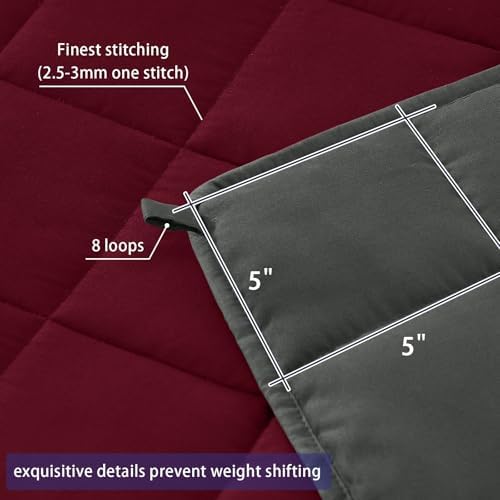 yescool Weighted Blanket for Adults 20lbs Queen Size, 60" x 80", Red