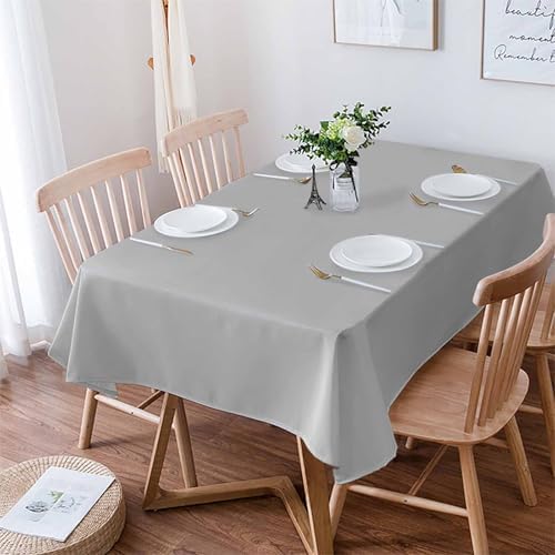 Grey Rectangle Tablecloths 60x120, Pure Gray Solid Color Simple