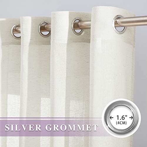 NICETOWN Semi Sheer Curtains 84 inch Length 2 Panels, Grommet Retro