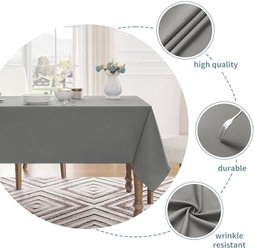 Veblandy Table Cloth Rectangle Waterproof Spill-Proof Wrinkle-Free