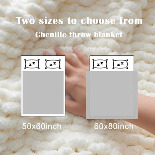 YJLMLY Chunky Knit Throw Blanket,50x60 Inch Heavy 4.4lbs, Hand Knit