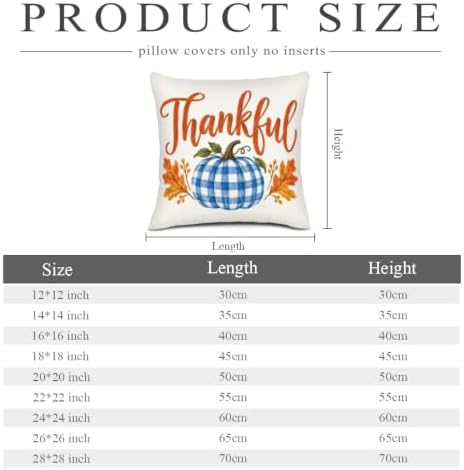 Leaves House Plaid Pillow Covers 22x22 Inch Set of 2 Linen for Fall