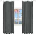 2 Panels Pinch Pleat Linen Curtains 108 Inches Long for Living Room