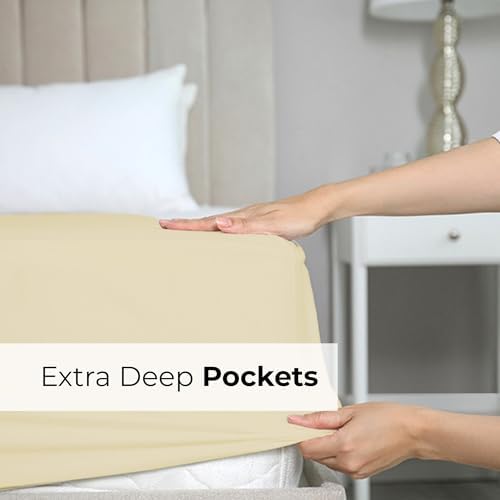 CGK Extra Deep Queen Single Fitted Sheet Only - Off White