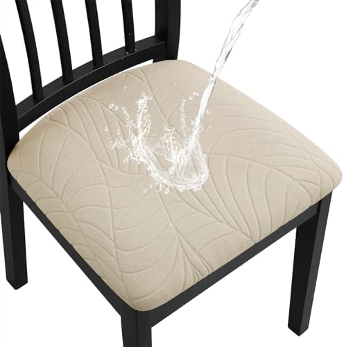 Fuloon Waterproof Chair Seat Covers 4 PCS, Stretch Cushion Covers