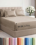 CGK Extra Deep Queen Sheet Set - 6pc Cooling Sheets - Heathered Beige