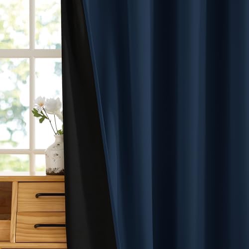 RYB HOME 100% Blackout Curtains for Bedroom Living Room 96 inches Long