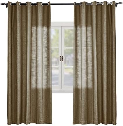 Macochico Light Filtering Curtains 108 Inches Long Linen Drapery