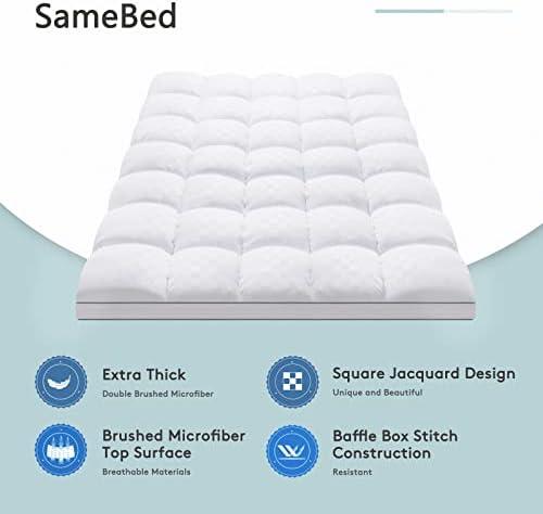 SameBed Mattress Topper Queen,Extra Thick Mattress Pad Cover for Back