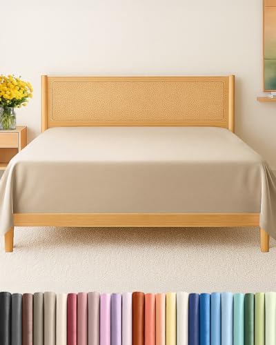 Queen Flat Sheet - Single Top Flat Sheet Only - Soft & Cooling - Cream