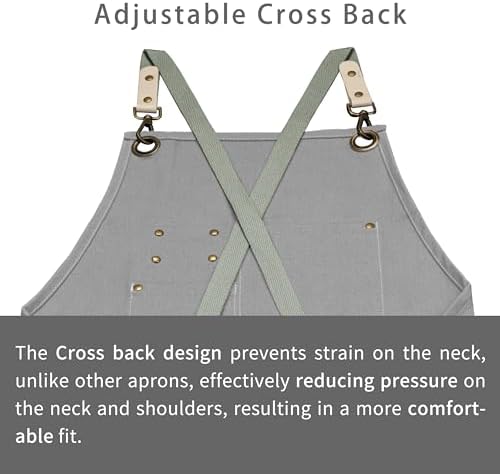 Dulabi Apron, Adjustable Chef Apron for Women and Men with Large