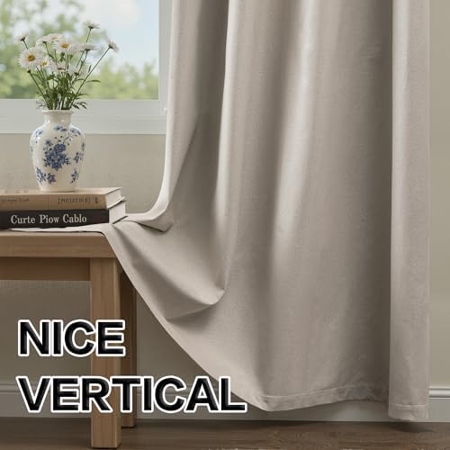 DONREN Thermal Insulated Linen Full Blackout Curtains 37x84 Inches