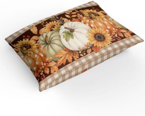 Duvet Cover Cal King Size, Thanksgiving Pumpkins 3-Piece Bedding