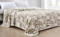 King Size Alaska Faux Fur Sherpa Blanket (102" x 90") (Taupe, King)