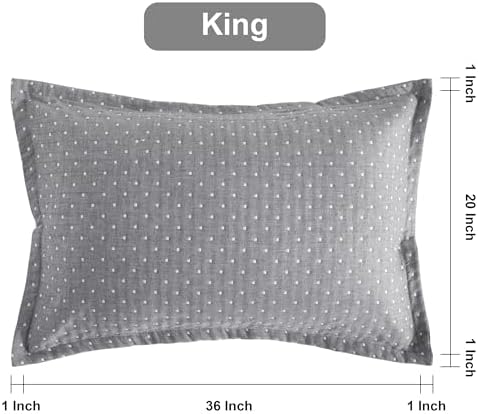 NTBAY Muslin Cotton King Pillow Shams, Set of 2, 20 x 36, Grey