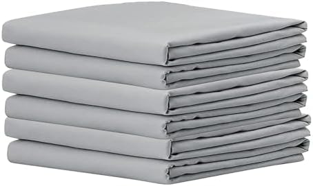 Light Grey Pillowcases 6 Pack, Queen Size, Soft and Comfy, Allergies