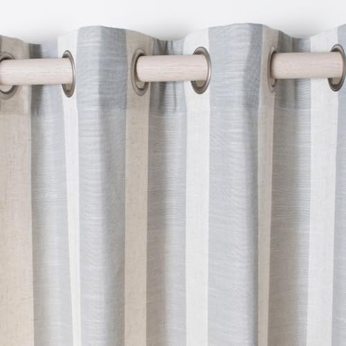SAFAVIEH Home Curtain Rela Taupe and Beige Semi-Sheer 52" x 84"