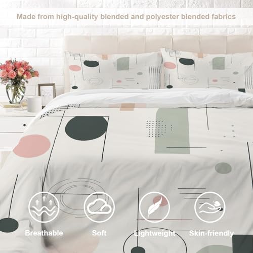 Minimalist Geometric Art 100% Cotton Duvet Cover Set King Size