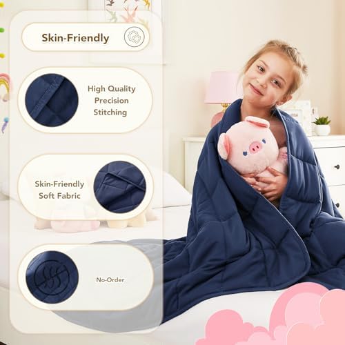 10 lbs Weighted Blanket Twin Full Size, 48" x 72" Cooling Weighted