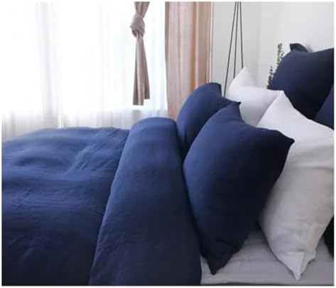 UOIO 100% Linen Duvet Cover with Button Closure Soft Breathable Quilt