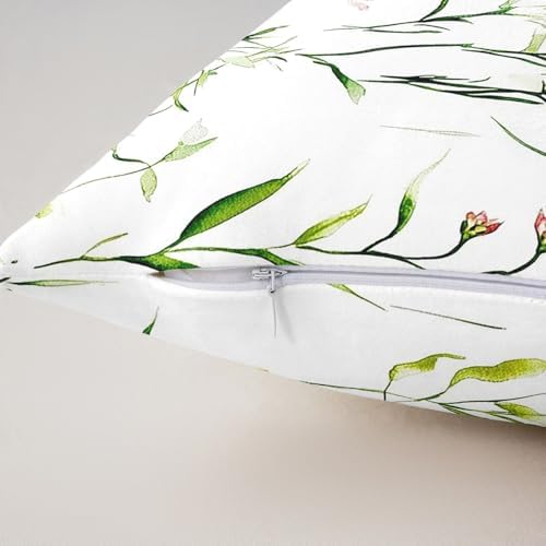 jejeloiu Botanical Floral Reversible Throw Pillow Covers for Girls