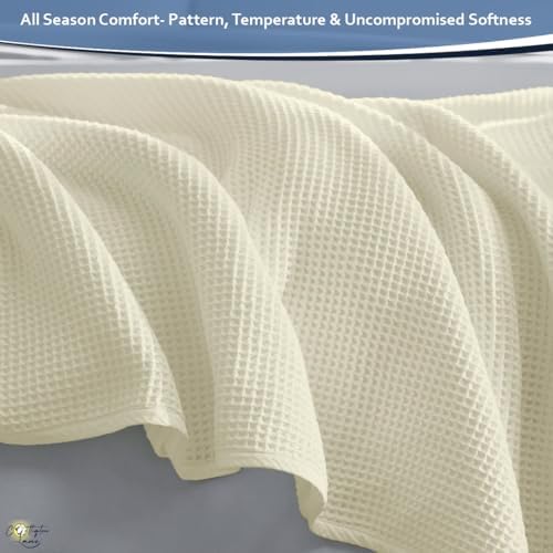 Cottington Lane Throw XL Size Waffle Weave Blanket, Soft Lightweight