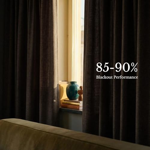NICETOWN French Taupe Pinch Pleated Curtains 90 Inch Long with Hooks