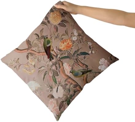 Vintage Floral Pillow Covers 18x18 Inch Red and Brown Floral