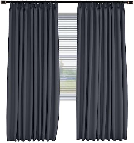 Fcosie Room Darkening Blackout Window Curtain Pinch Pleat Drapes for