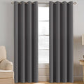 H.VERSAILTEX Blackout Grey Curtains for Patio Door Thermal Insulated