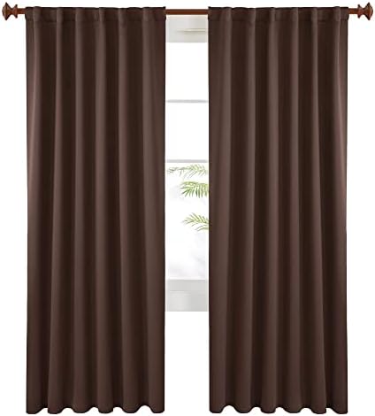 Rod Pocket Blackout Curtains Solid Room Darkening Thermal Insulated