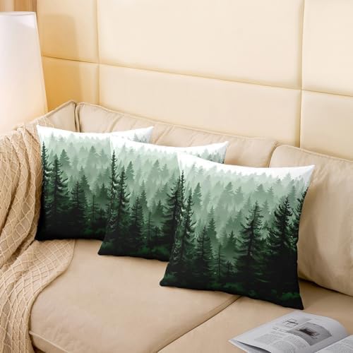 Feelyou Fog Forest Throw Pillow Covers Decorative Soft 22" x 22"