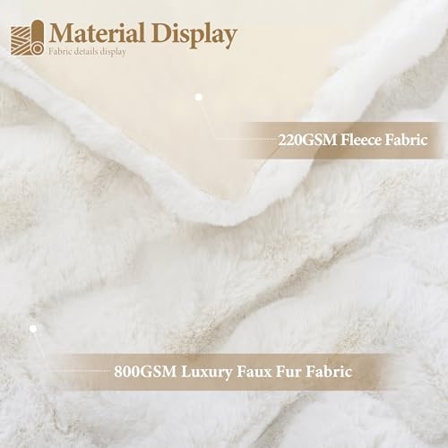 Touchat Luxury 1000GSM Rabbit Faux Fur Twin Blanket, Super Heavy Warm