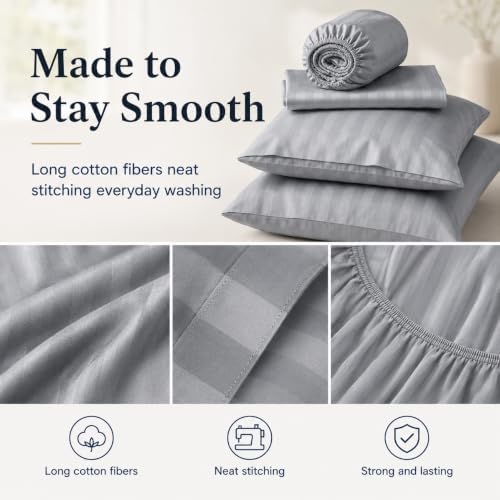 100% Giza Egyptian Cotton Sheets - Silky Sateen Weave, 4 Piece Luxury