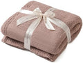 bearberry Knit Throw Blanket 60x80 Khaki Super Soft Plush for Couch
