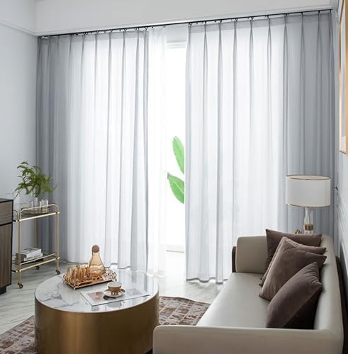 Curtains Voille 2 Panel Set,2 x 34W x 63H,Curtains for Bedroom Sheer