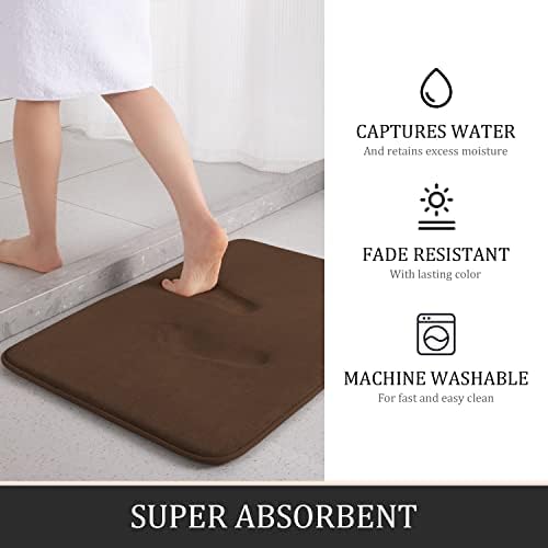 YIHOUSE Bathroom Rug Sets 3 Piece, Memory Foam Bath Mat, Non Slip